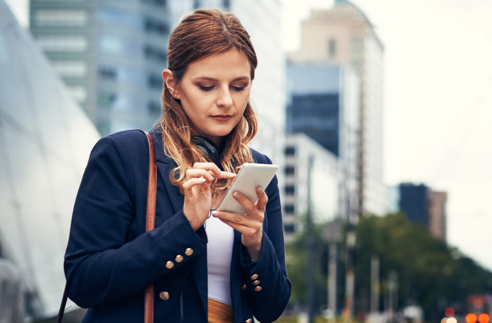 woman with phone